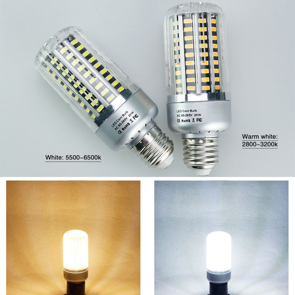 E27 E14 E12 B22 GU10 LED Corn Bulbs 5W 10W 15W 20W 25W SMD 5736 Lights