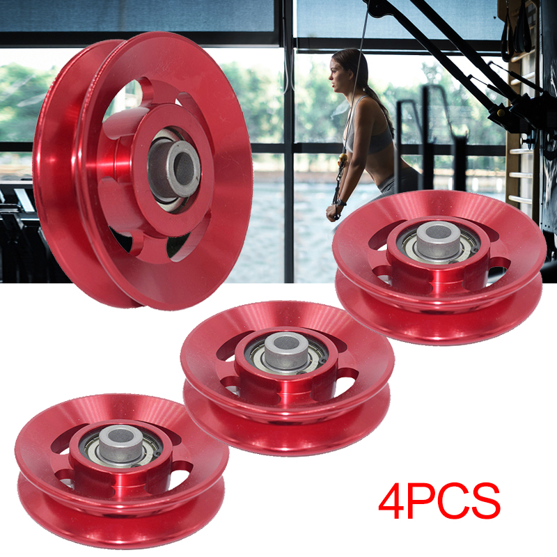 4x Universal Gym Bearing Pulley Wheel 88mm Aluminum Alloy Fitness