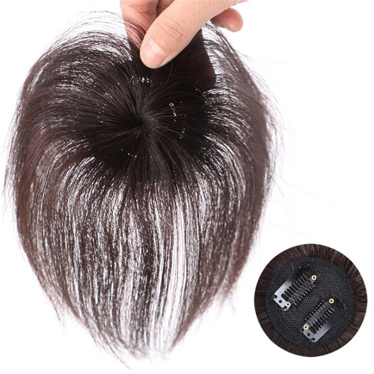 Women Clip In 100 Remy Human Hair Hairpiece Silk Top Closure Topper Wigs Toupee Ebay 