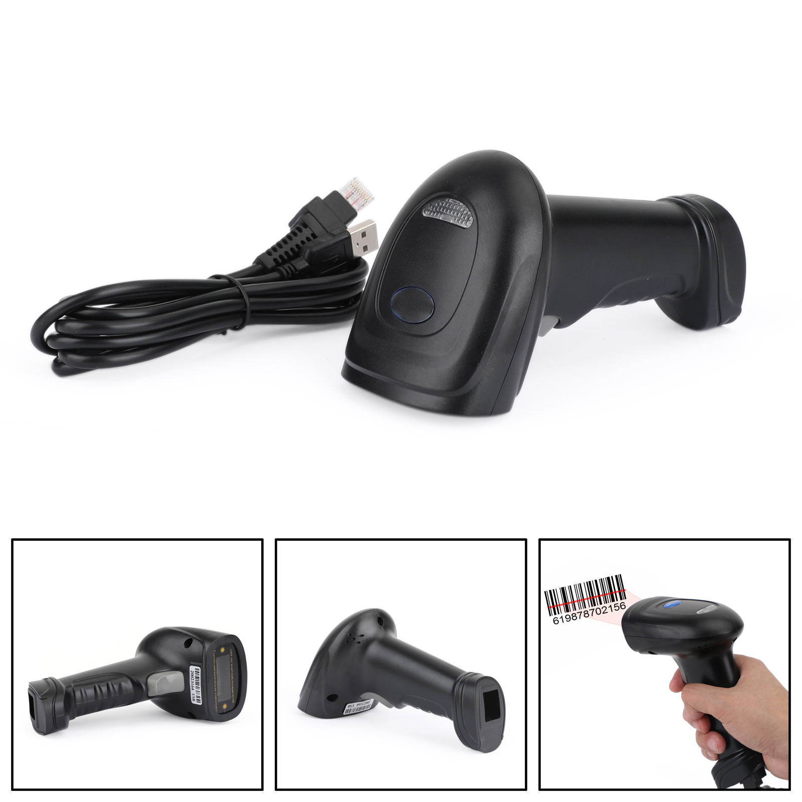 Automatic USB Laser Scan MultiMode Barcode Scanner Gun Bar Handheld
