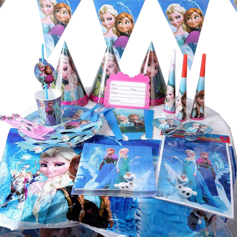 Party Supplies Balloons Tablecover Frozen Theme Decorations