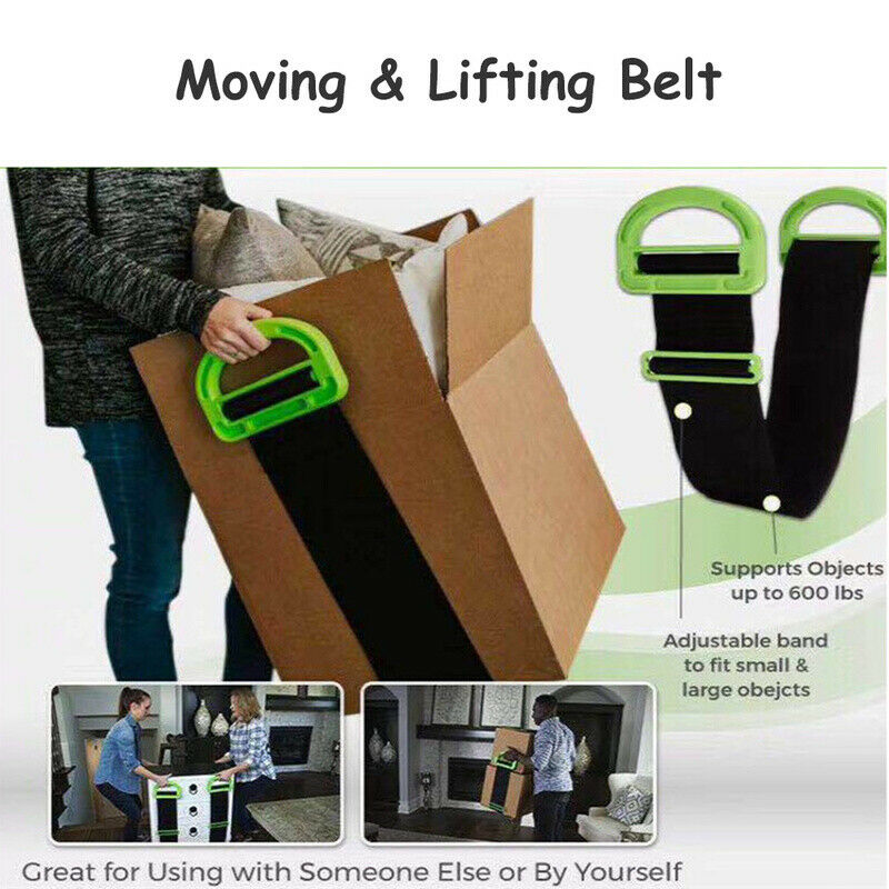 1 Pc Furniture Carrying Belt Lifting Moving Strap Landle Tools Green