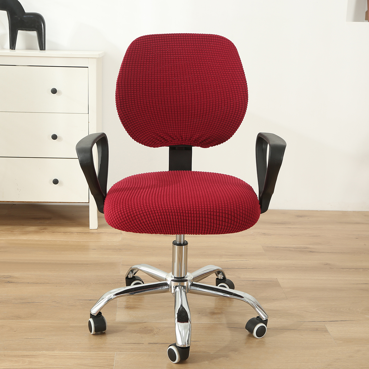 Split Computer Office Chair Cover Stretch Desk Task Rotat Seat Covers