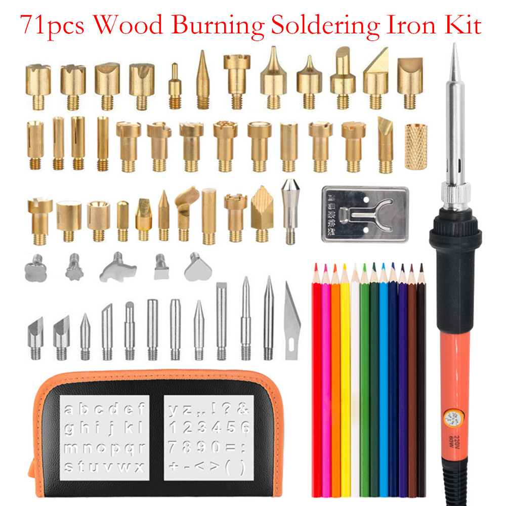 53pcs Soldering Iron Set Wood Burning Tool Engraver Set Pen Kit Extra ...