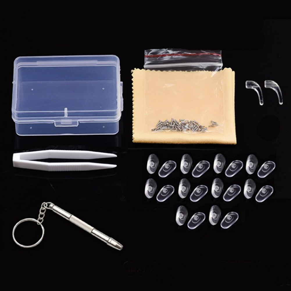 Spectacle Repair Kit Nose Tab Sunglasses Eyeglass Screw Screwdriver