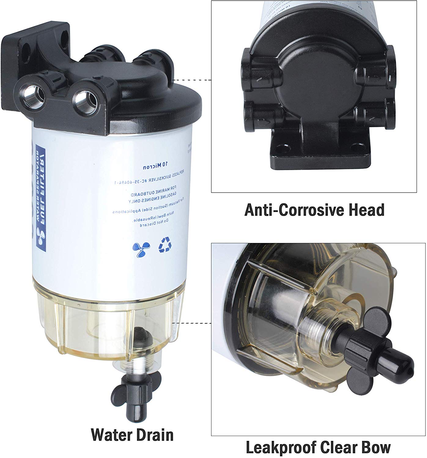 Racor S3213 Gas Fuel Filter Water Separator 10Micron for Mercury Head