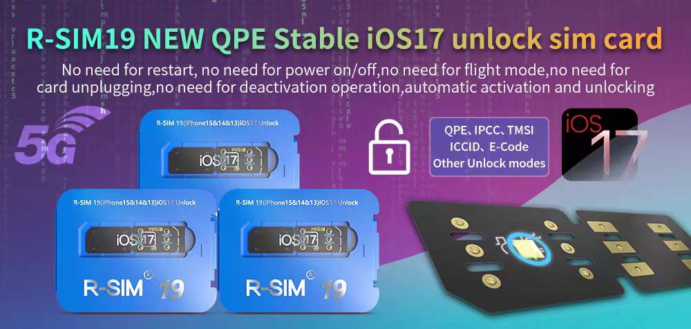 R-SIM 19 NEW QPE Stable IOS17 Unlock SIM Card for iPhone 15/14 Pro
