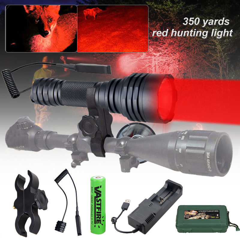 500 yard Hunting Flashlight LED Green Light Coyote Hog Predator Weapon