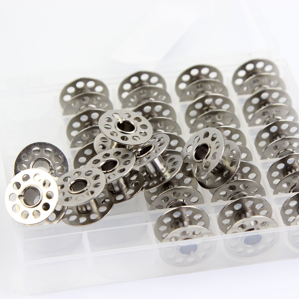 25 Pcs Sewing Machine Spools Metal Bobbins For Brother Janome Singer