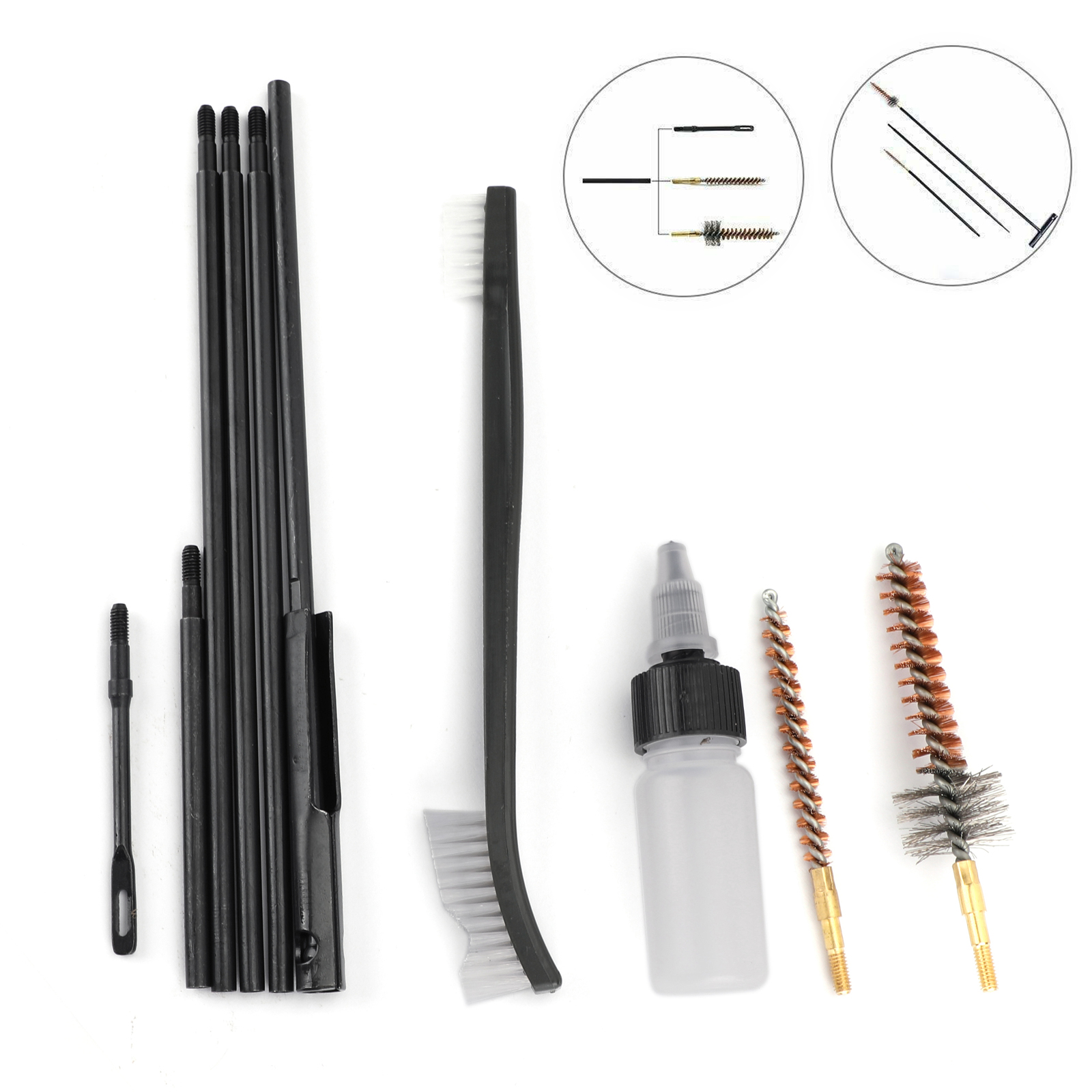 Gun Cleaning Kit Set for 5.56mm .223 .22 Caliber Rifle Nylon Brush