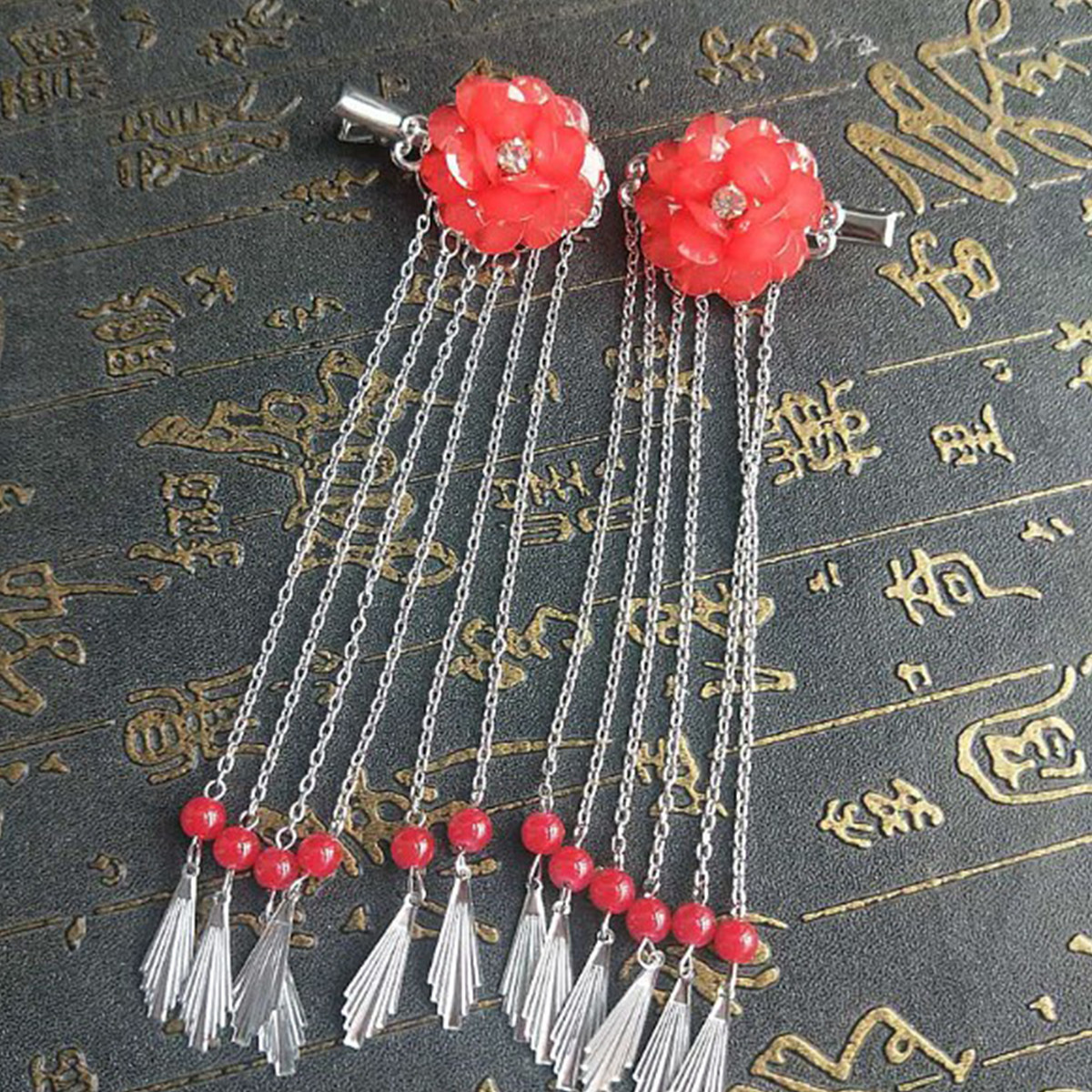 Damas Disfraz Antiguo chinos han Borlas Cabello Pin Pinzas Para El Pelo Accesorios