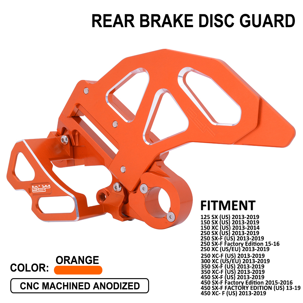 2008-2018 Fits: KTM 300 XC-W Tusk Billet Rear Disc Brake Guard Orange E-Start