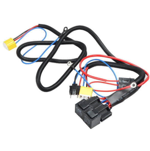 H4 Headlight Headlamp Light Bulb Relay Wiring Harness Socket Plug Wire Kit
