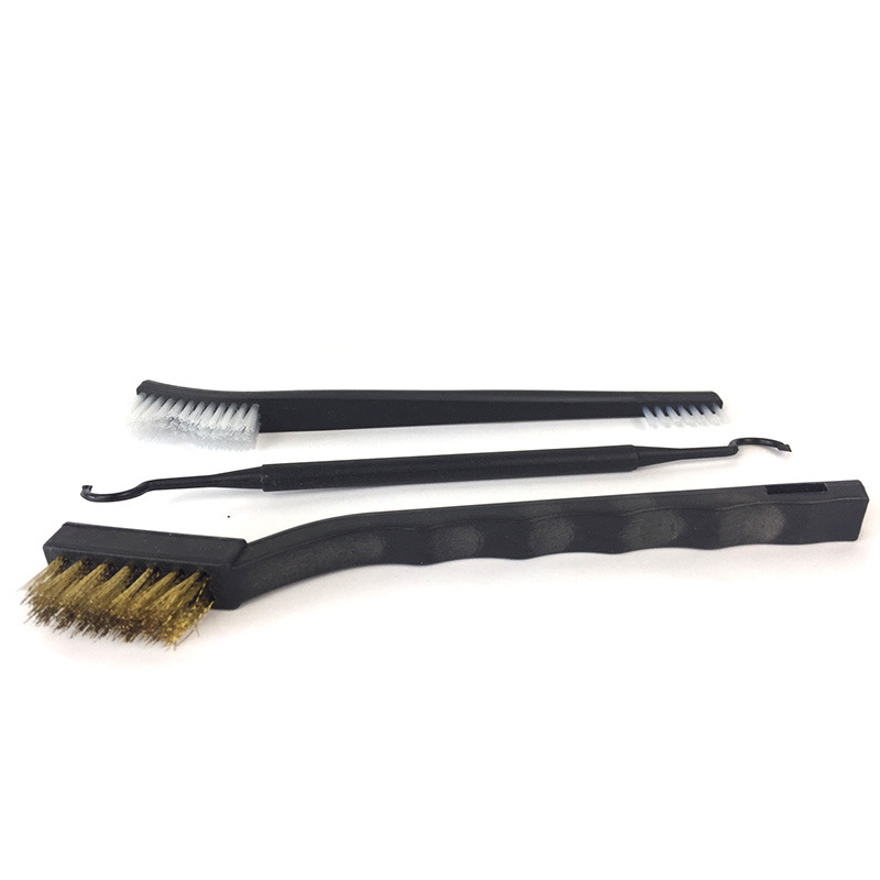 3 Piece Gun Rifle Pistol Cleaning Brushes Brush Kit Nylon Brush Picks