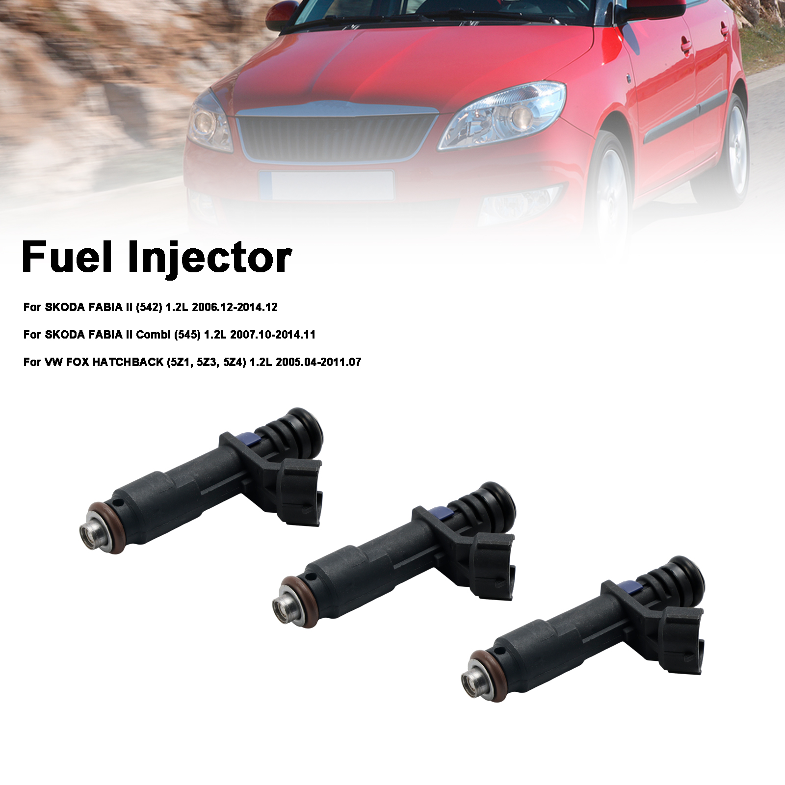 3PCS Fuel Injector 03D906031G Fit VW Fox Hatchback fit Skoda Fabia