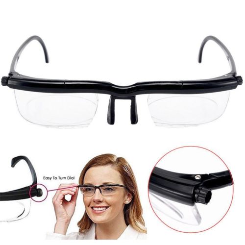 Unisex Adjustable Glasses Non-Prescription Lenses Magnifying Focus ...