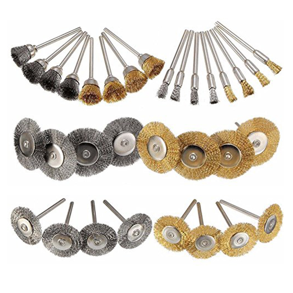 32pcs Wire Steel Brass Brush Polishing Brush Wheels Tools Rotary Derusting Kit Ebay 7148