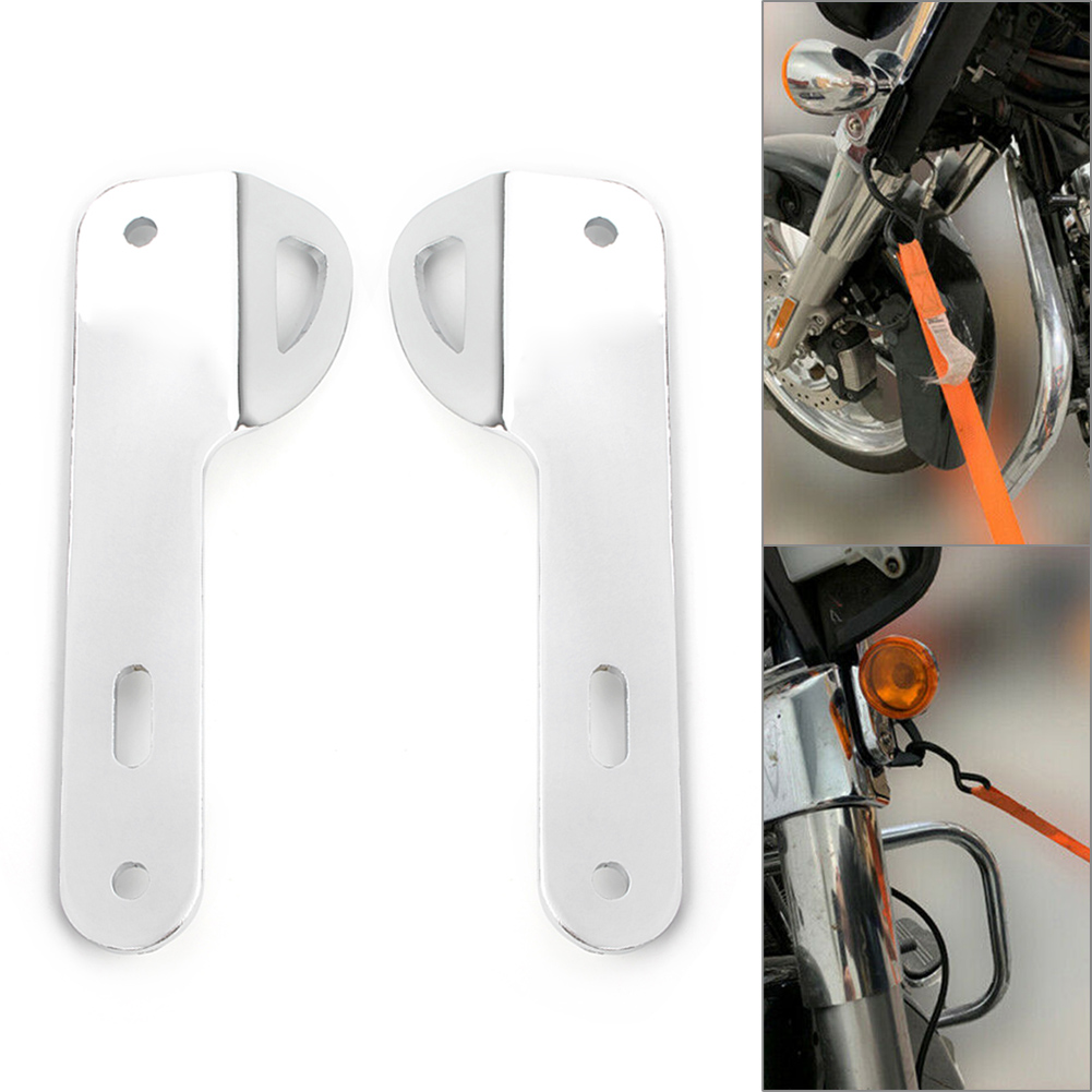 Trailer Hook Tie-Down Brackets Kit Fit for Harley Davidson Touring Chrome 1Pair