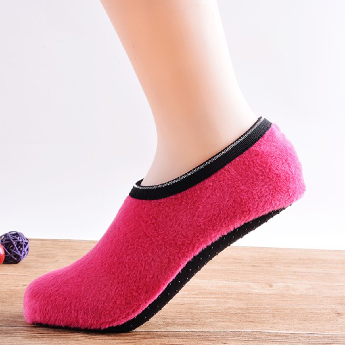 Womens Slipper Non-Slip Anti-skid Socks Thick Warm Soft Fleece Gripper ...