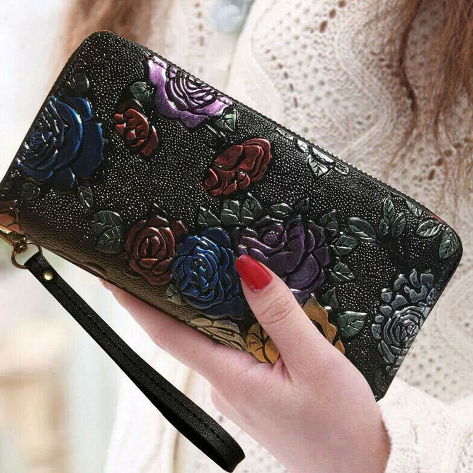 New Fashion Women/'s Leather Long Wallet Clutch Phone Bag Coin Card Purse Hangbag