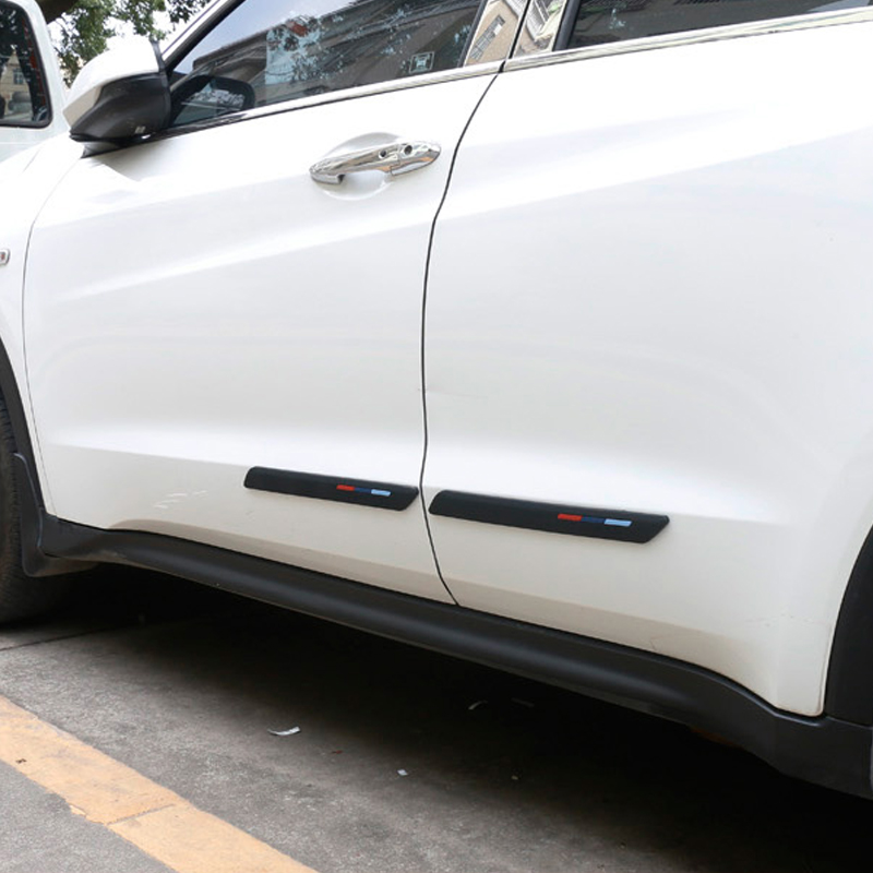 2pcs Car Rubber Front+Rear Bumper Scratch Protector Strip Corner Guard