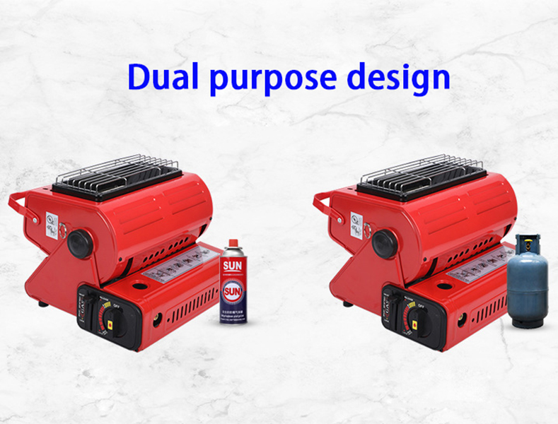 Camping Emergency Butane Heater Double Coherent Heat Source Survival Tools Safety Valve Feature