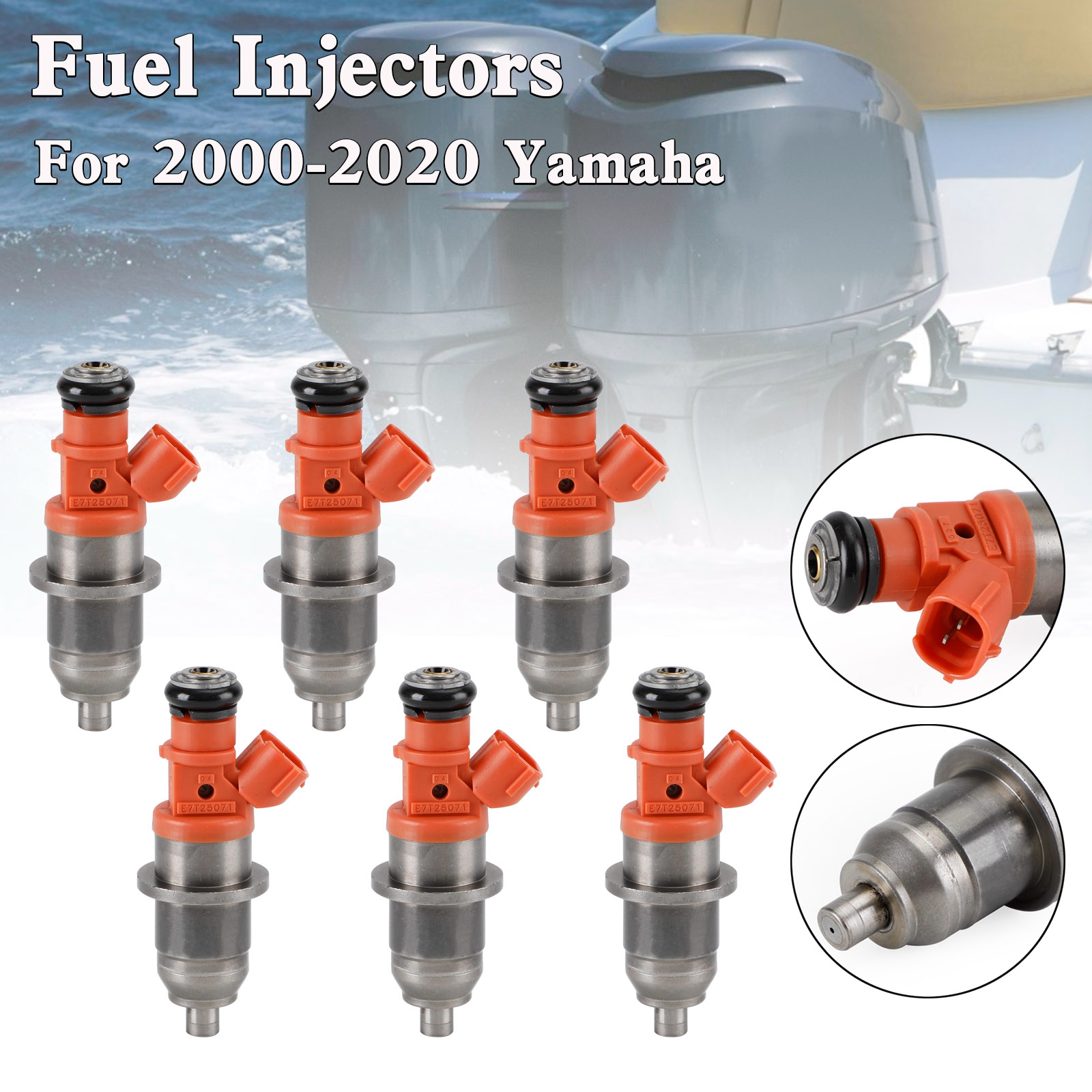 68F-13761-00-00 Yamaha Outboard HPDI 150-200 HP E7T05071噴油嘴(6隻組)