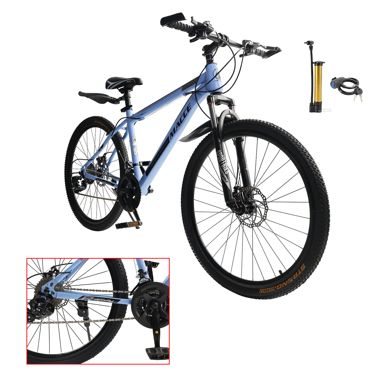 Vtopteng MTB Bike 26 Inch for Adult 27-Speed Dual Suspension Mountain Bike Suspension Fork Closeup