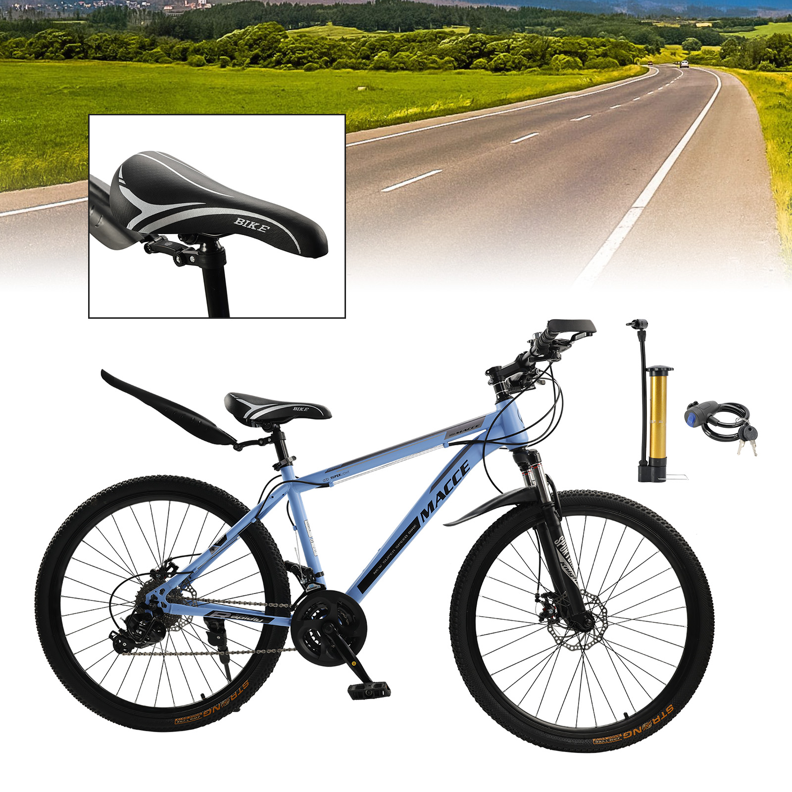 Vtopteng MTB Bike 26 Inch for Adult 27-Speed Dual Suspension Mountain Bike