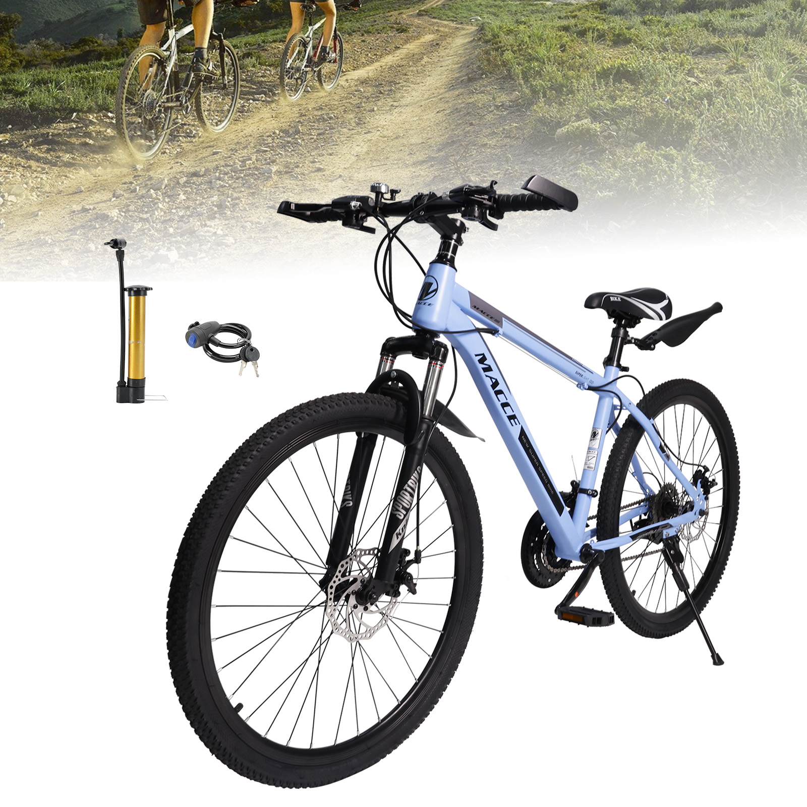 Vtopteng MTB Bike 26 Inch for Adult 27-Speed Dual Suspension Mountain Bike Frame Details