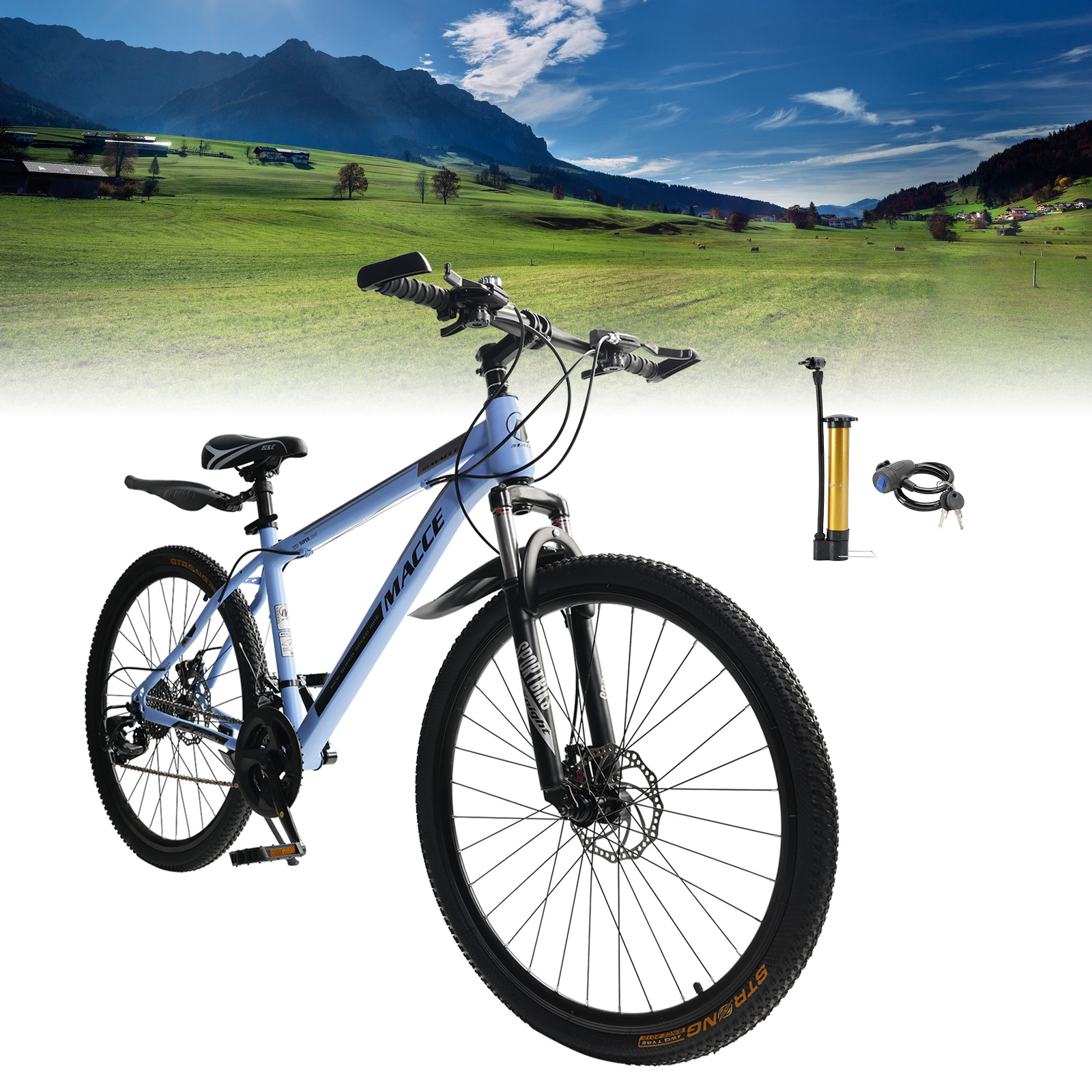 Vtopteng MTB Bike 26 Inch for Adult 27-Speed Dual Suspension Mountain Bike Easy Installation