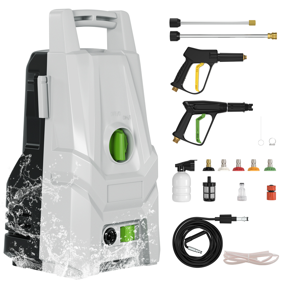 1400W Electric Pressure Washer 3200 PSI 1.8 GPM with 49ft Hose and 5 Nozzles for Car Patio Driveway