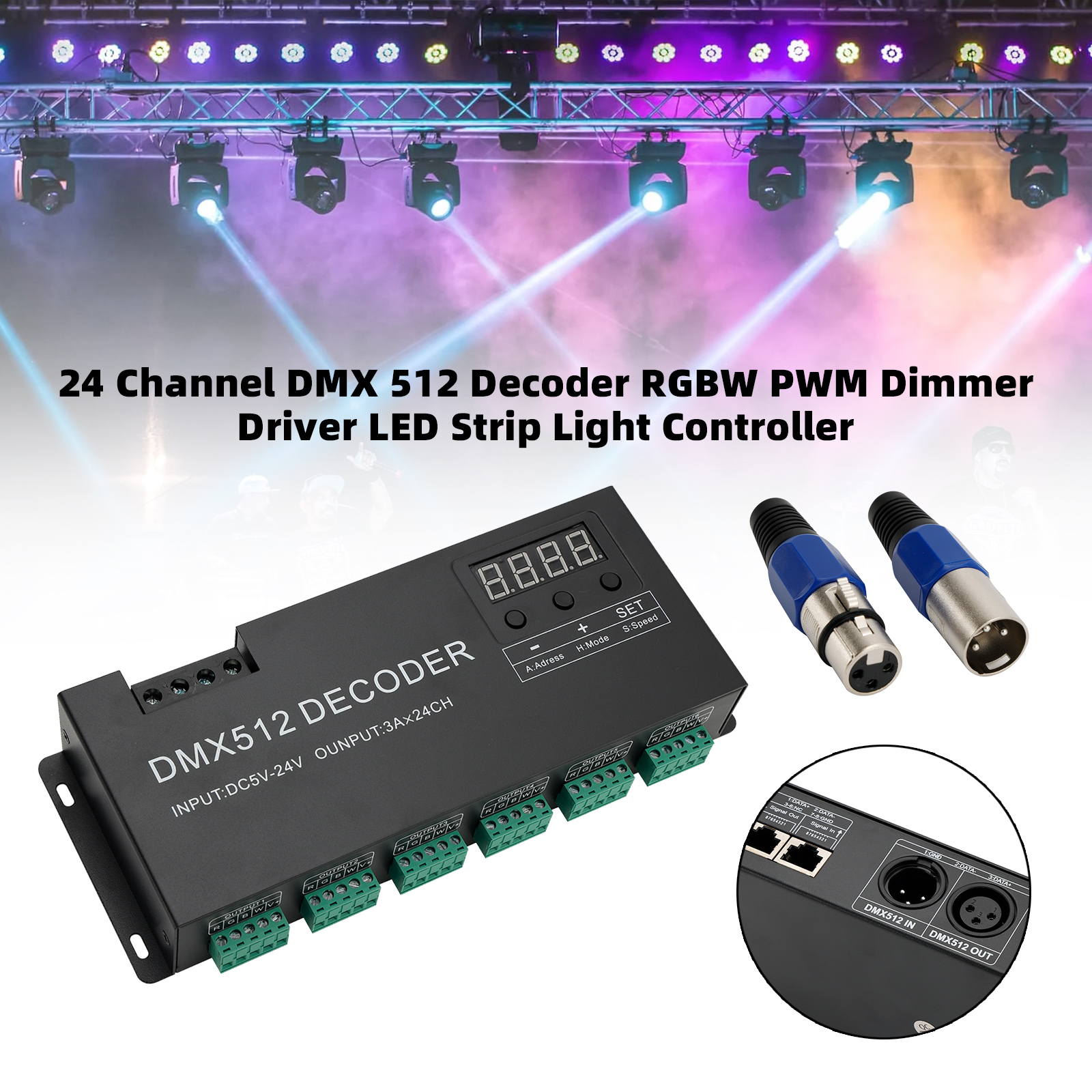 DMX Decoder 24 Channel in Action for LED Strip Stage Lighting