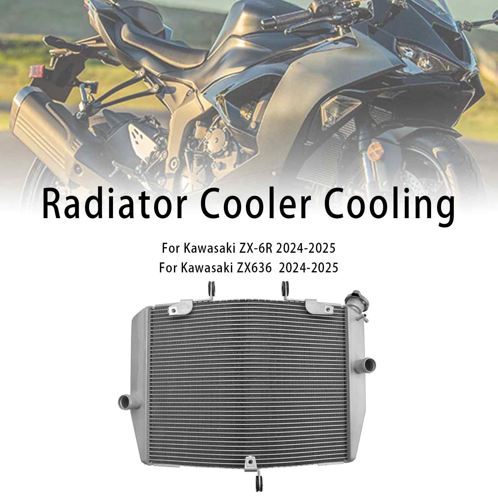 Kawasaki ZX-6R ZX636 2024-2025專用水箱散熱器銀色-極限超快感
