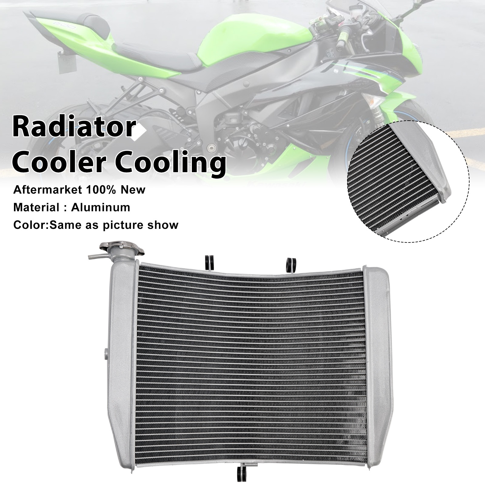 適用於 Kawasaki ZX-6R ZX6R 2013-2023 水箱散熱器-極限超快感