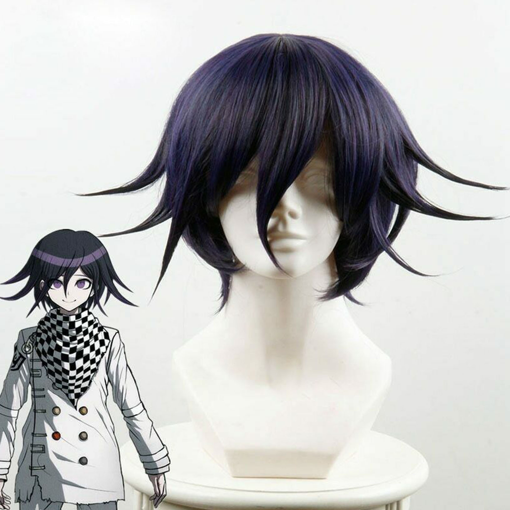 short dark purple cosplay wig