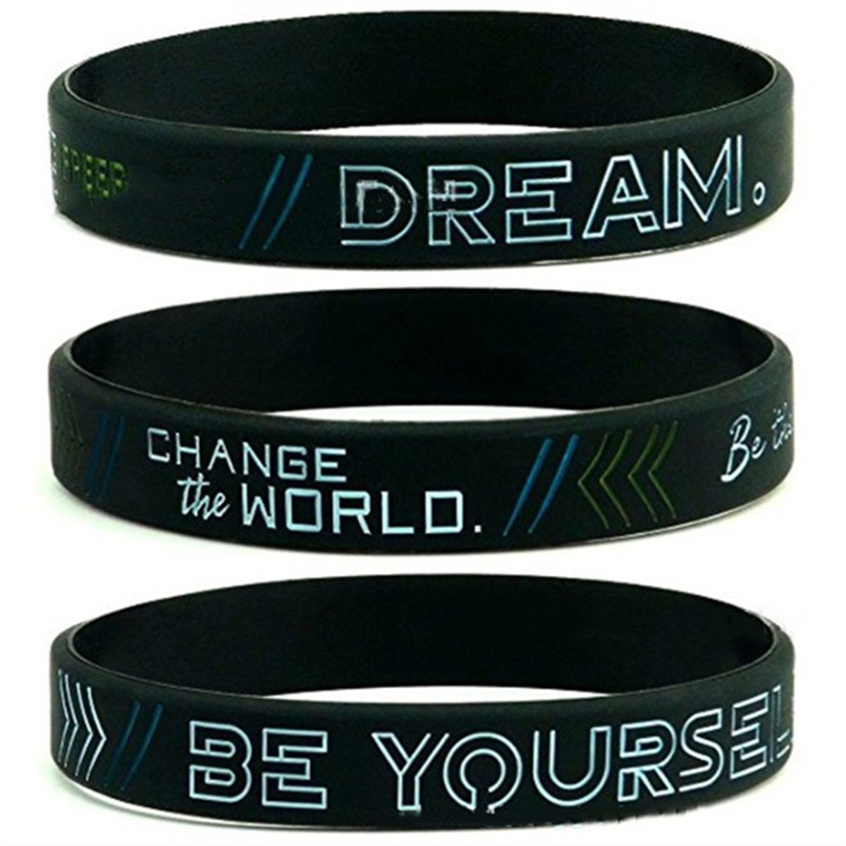 Be Yourself Change The World Dream Create Wristband Print Bracelet Band ...