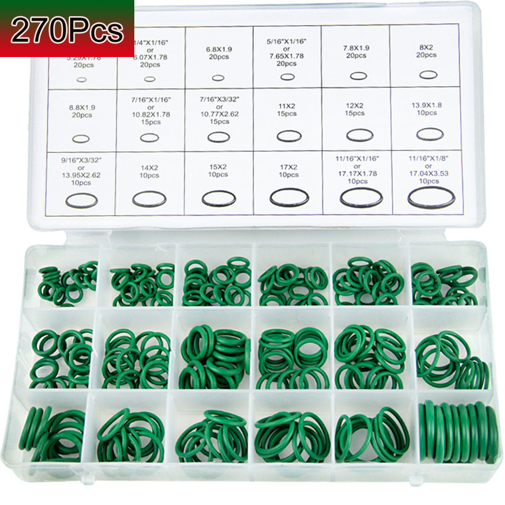270 Piece Air Conditioning O Ring Assortment Kit Green Air Con 18 Sizes