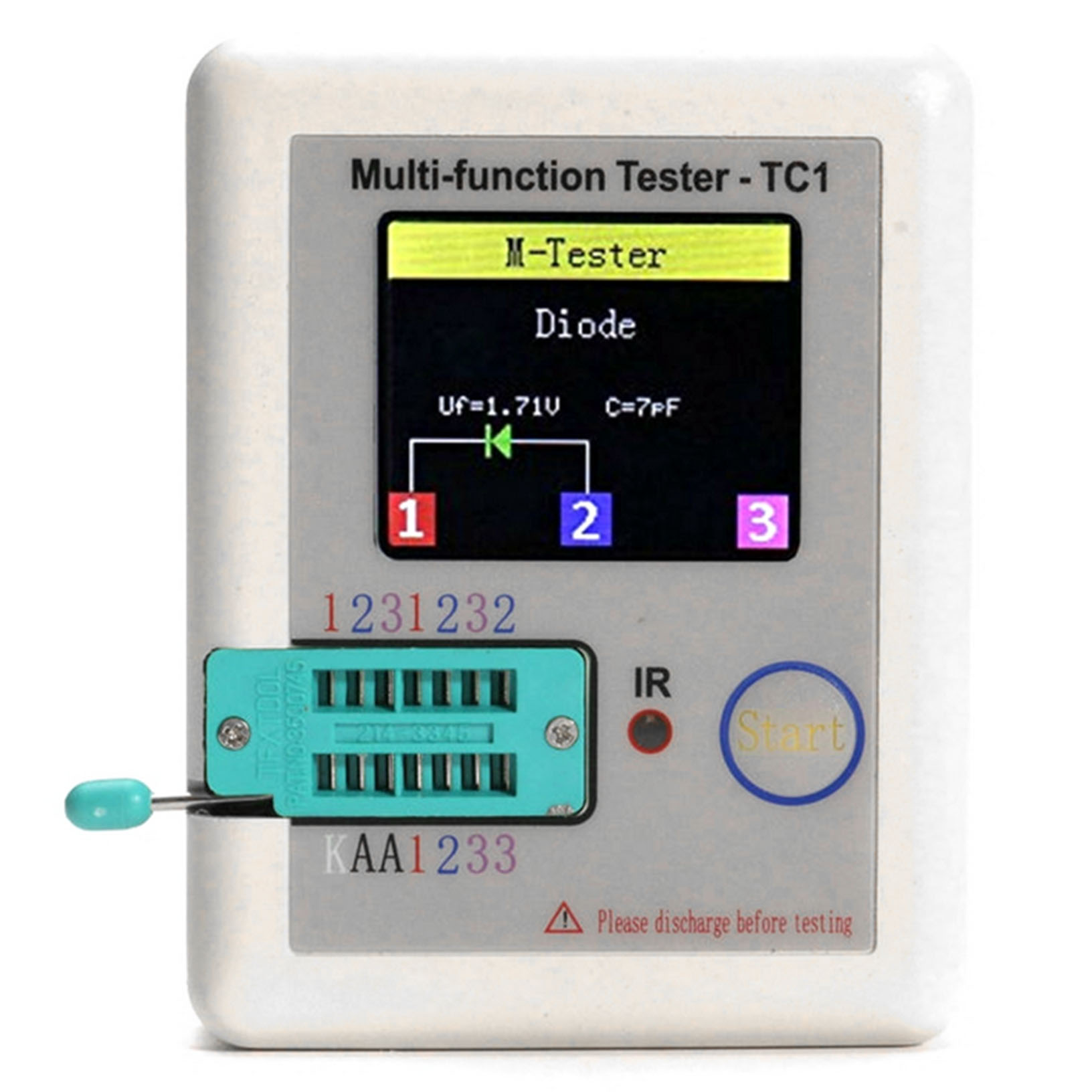 Multifunction Transistor Tester Diodes LCR - TC1 Full Color Graphics ...