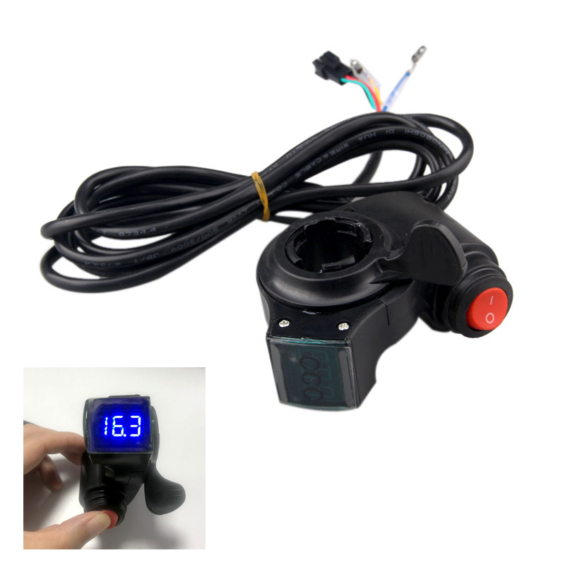 Ebike Scooter Thumb LCD Digital Battery Voltage Display and Lock/Key