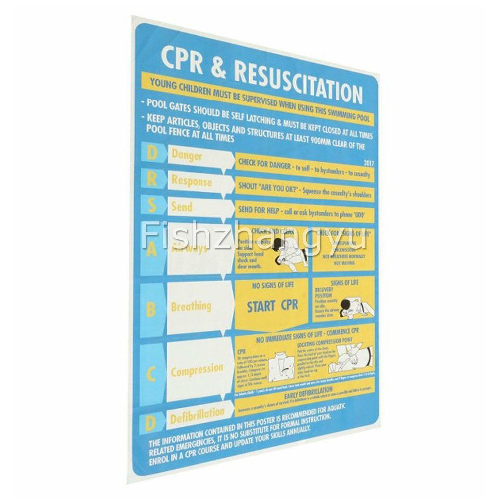 New CPR & Resuscitation Chart DRSABCD Pool Spa Safety Sign Stickers ...