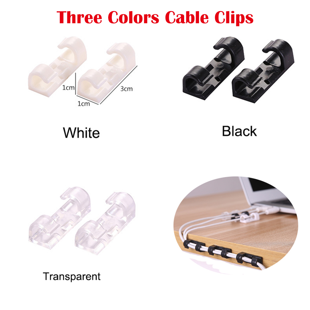 20x Weiß Mini Kabelhalter Klebesockel Kabelclip Kabelklemme Selbstklebend Draht