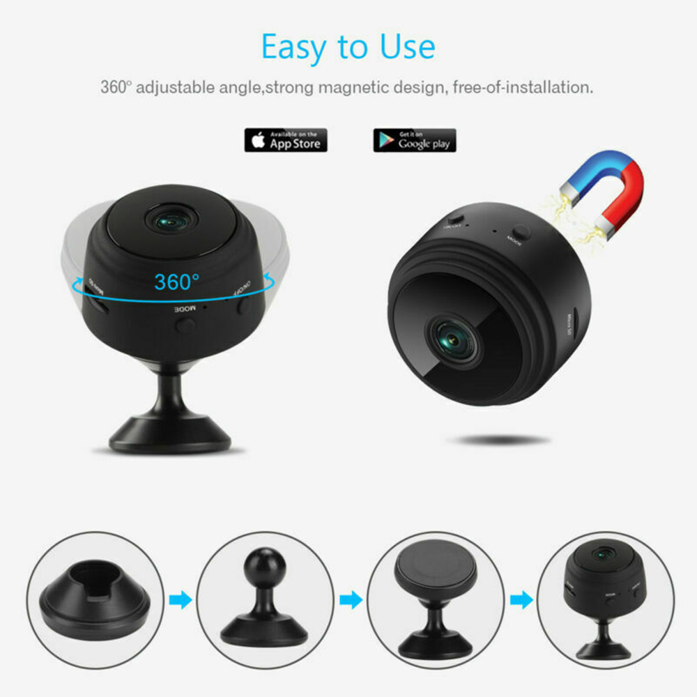 Mini Hidden Spy Camera Wireless HD 1080P Indoor Outdoor Home Smart Cam