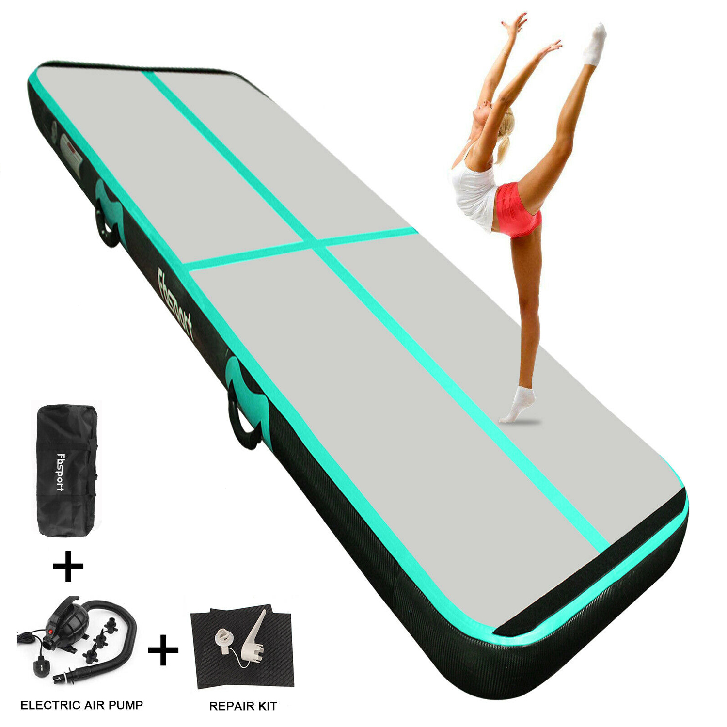FBSPORT 3M 4M 5M 6M Airtrack Matte Aufblasbar Tumbling Gymnastikmatte