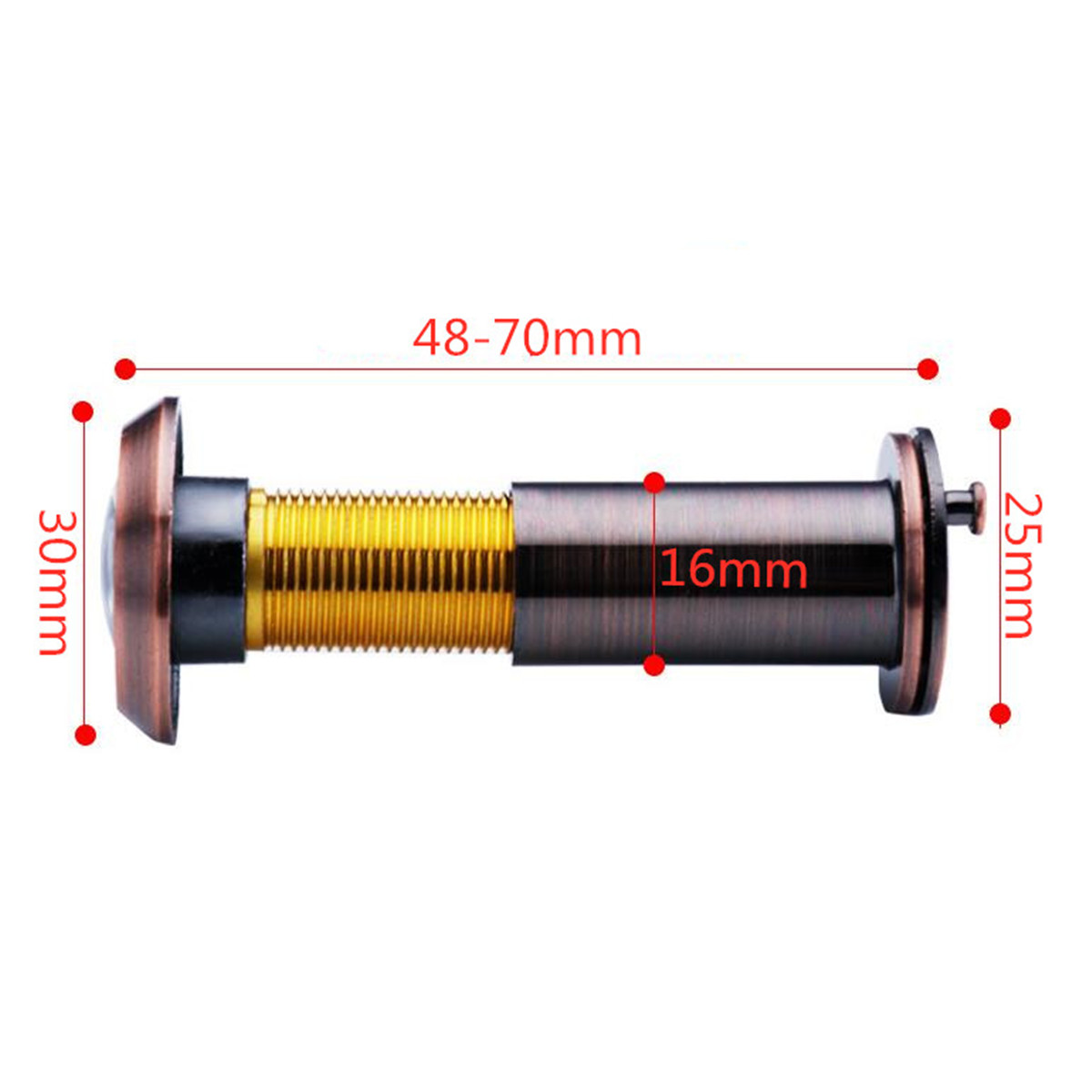 200° Adjustable Door Peephole Viewer Wide Angle Eye Spy Sight Hole