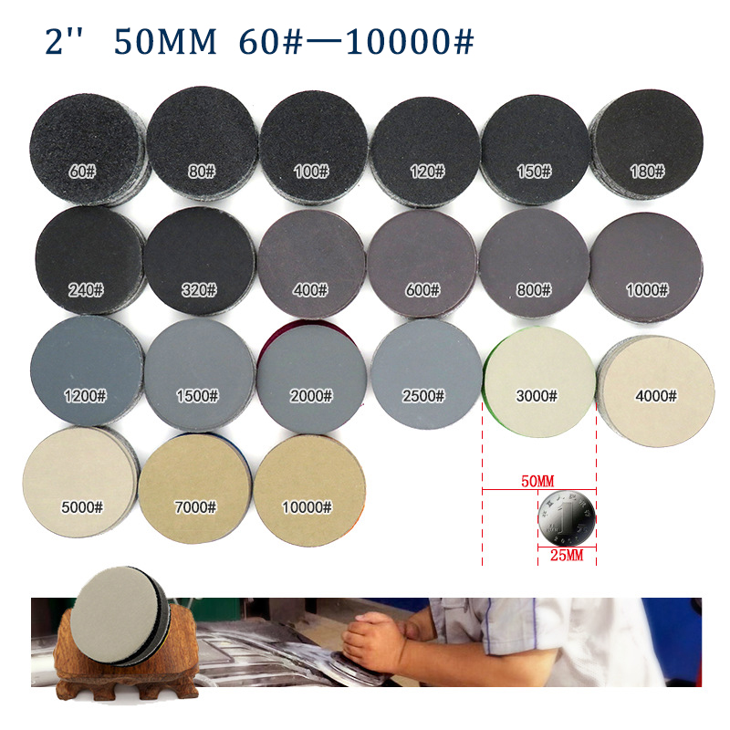 50mm 2" Hook and Loop Sanding Disc 6010000 Grit Wet or Dry Sandpaper