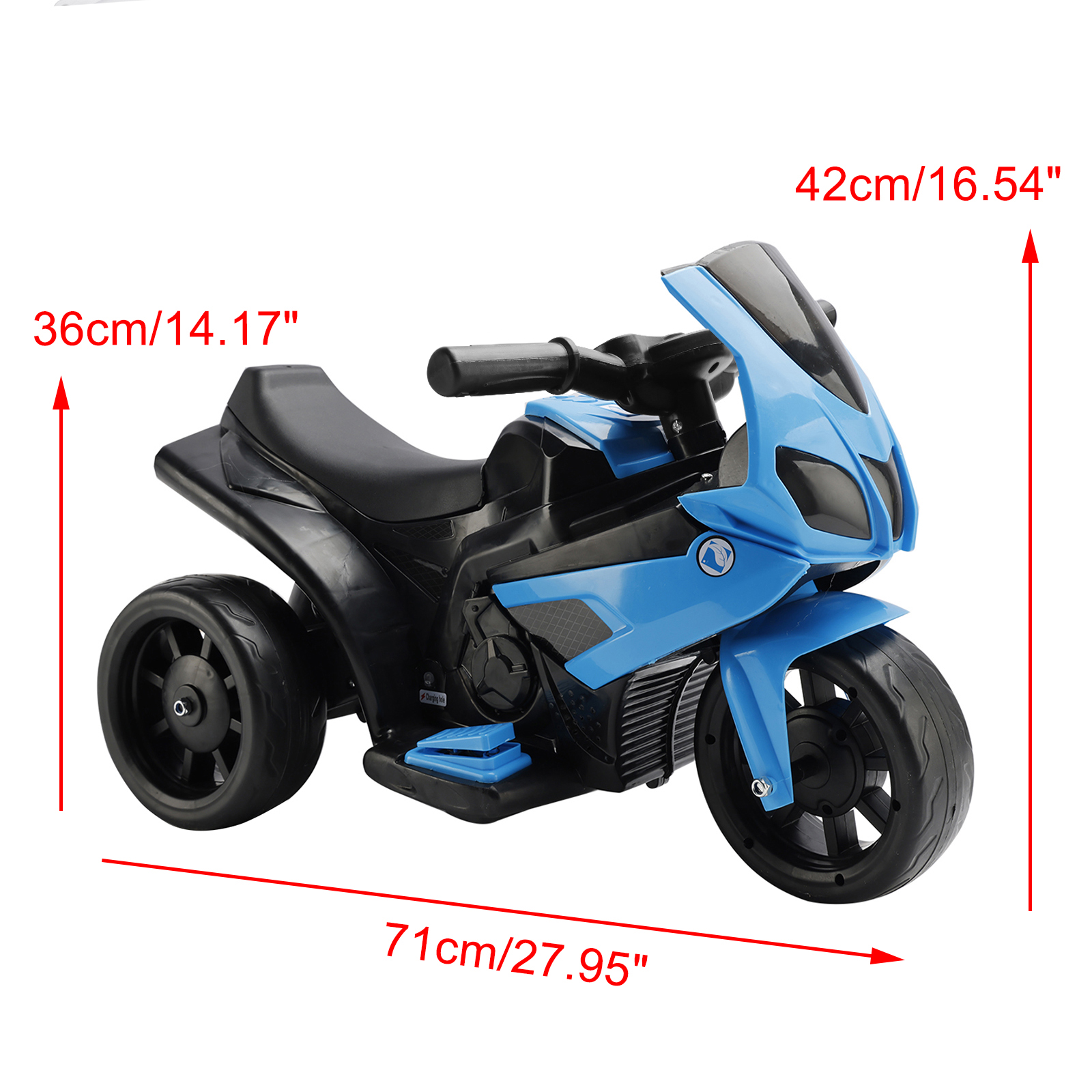 3Wheel 6V Kid Ride On Motorcycle Electric Toy Blue