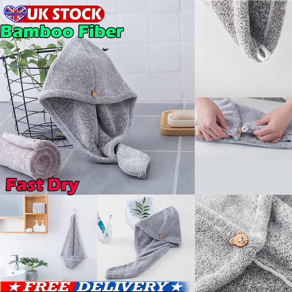 1/2/5/10 Pcs Fashion Hair Towel Bamboo Fiber Towel Quick Drying Hair Wrap Turban