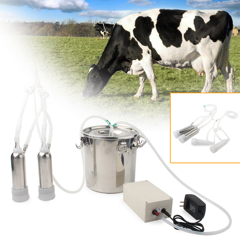 5l Electric Milking Machine Vacuum Impulse Pump Stainless Steel Cow