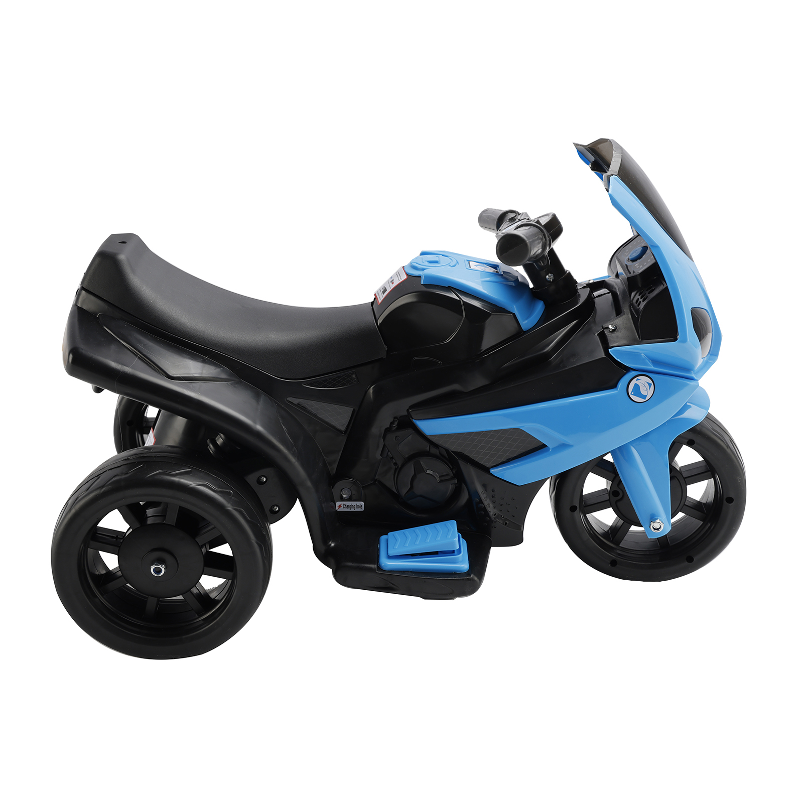 3Wheel 6V Kid Ride On Motorcycle Electric Toy Blue - Side View